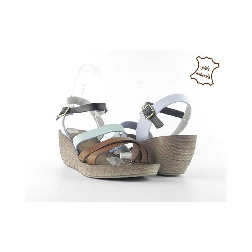 Sandale dama cu platforma din piele naturala Flower ITALY-03 