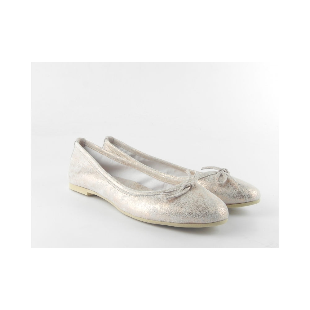 Balerini dama din piele intoarsa E400 Rosa anti lame