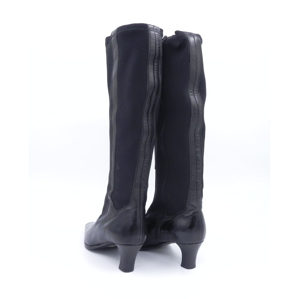 Cizme dama din lycra si piele naturala Jennic negru