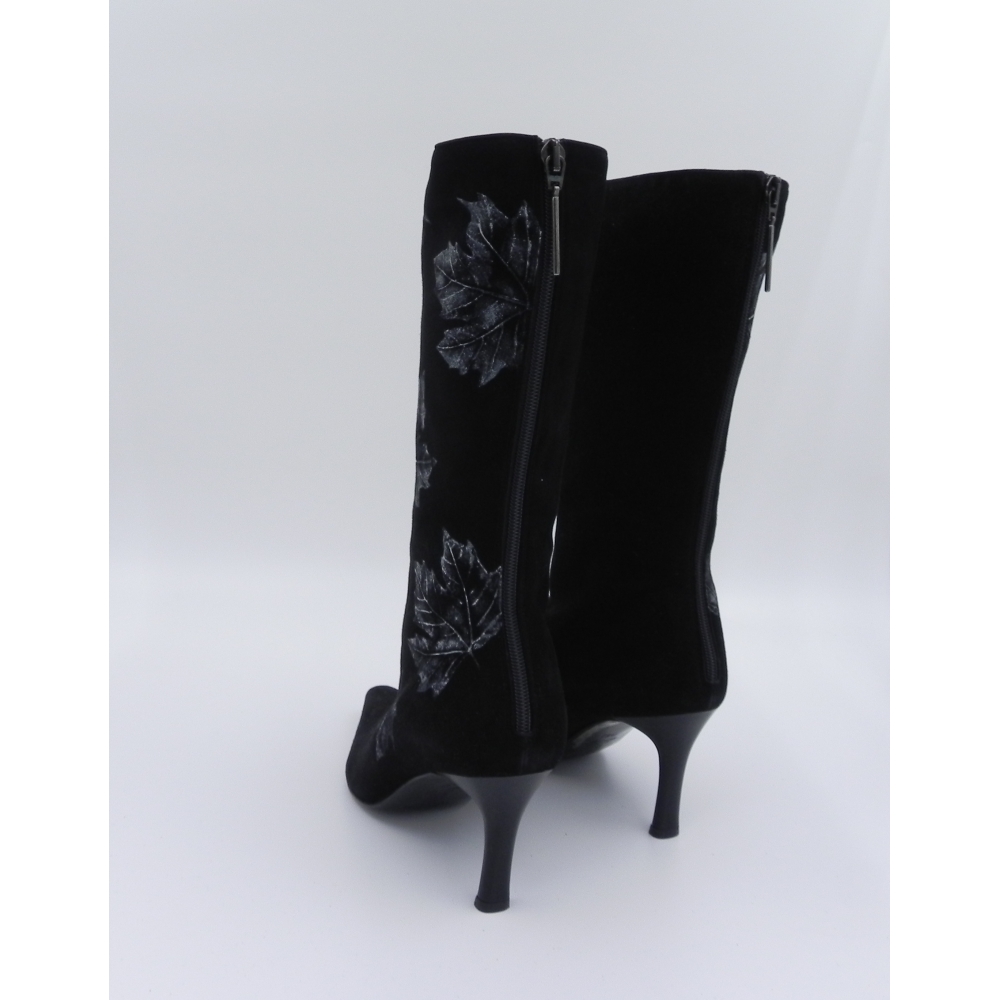 Cizme dama din piele naturala intoarsa Mareli negru