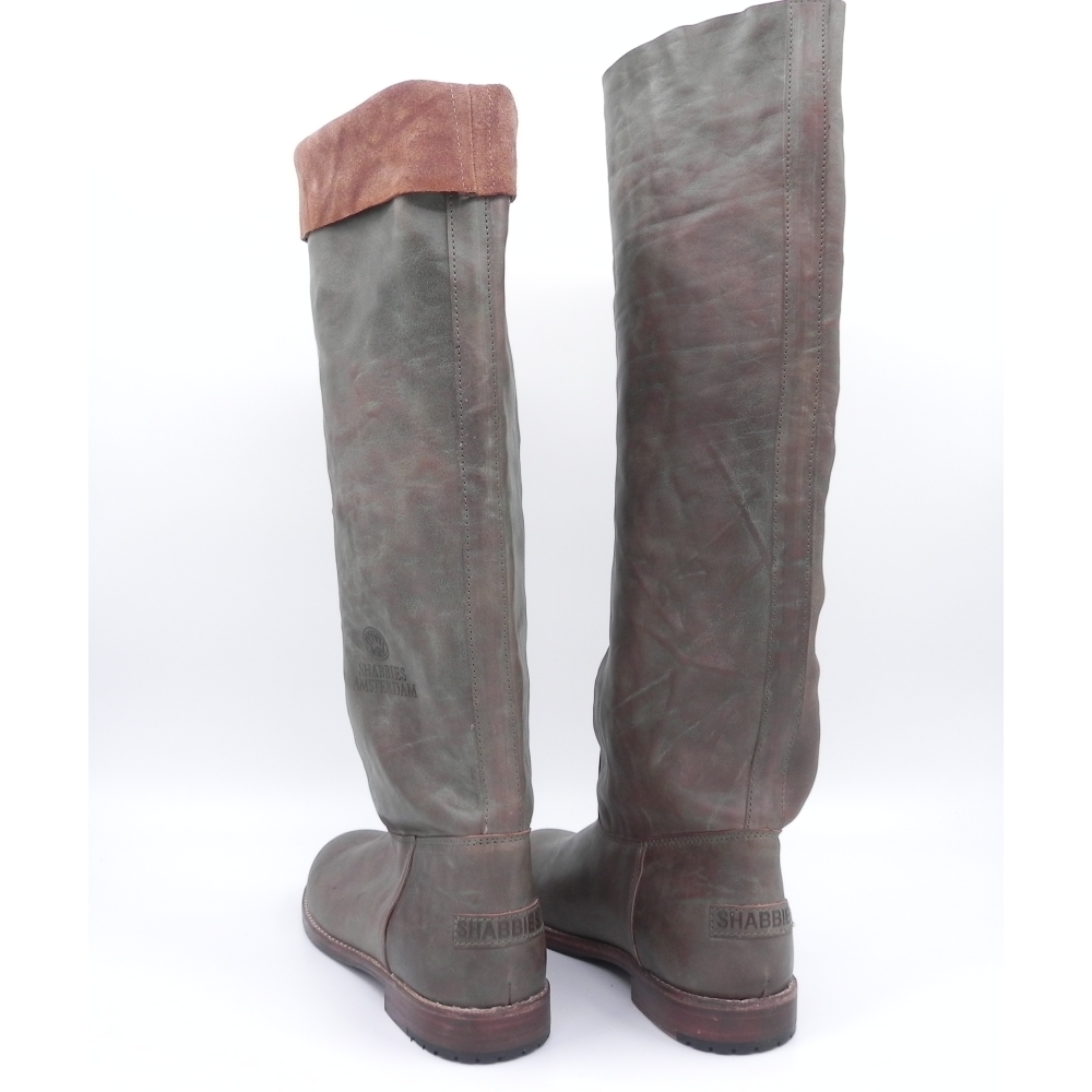 Cizme dama din piele naturala Nouran verde