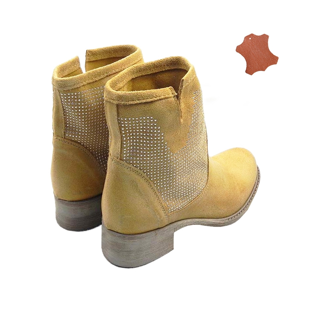 Ghete dama din piele naturala Sabia camel