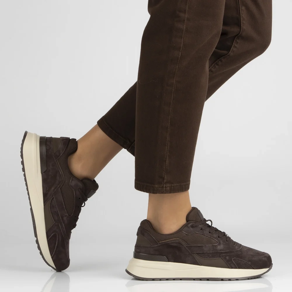 Pantofi dama sport maro din Piele intoarsa Tero