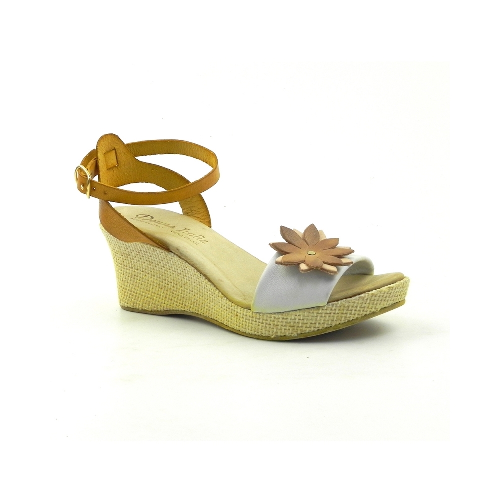 Sandale damă cu platformă din piele naturală Flower 202GAF DNI