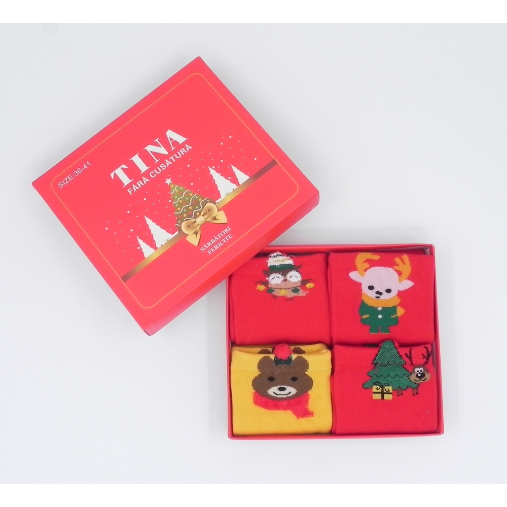 Set 4 perechi de sosete model de craciun TINA 2