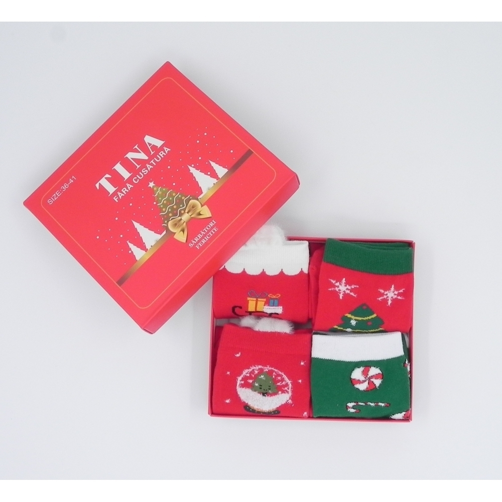 Set 4 perechi de sosete model de craciun TINA 1